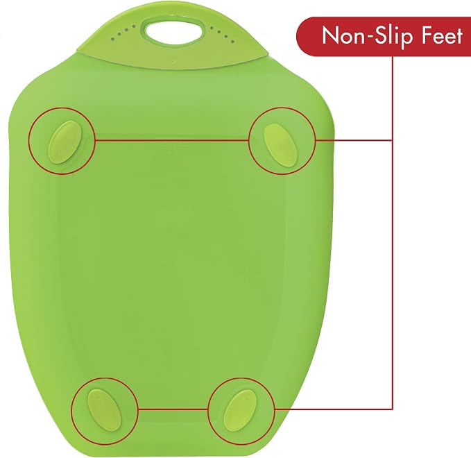 Dexas Chop & Scoop Cutting Board, 9.5 by 13 inches, Solid Green - Image 3