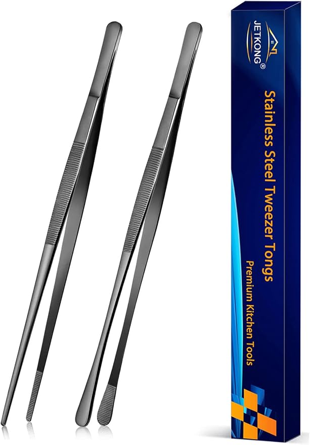 JETKONG 2 Pcs 10-Inch Kitchen Tweezers Tongs by JETKONG