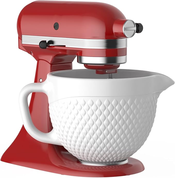 Ceramic Bowl for KitchenAid Mixer, Fit 4.5-5Qt Ceramic Bowl for KitchenAid by GVODE