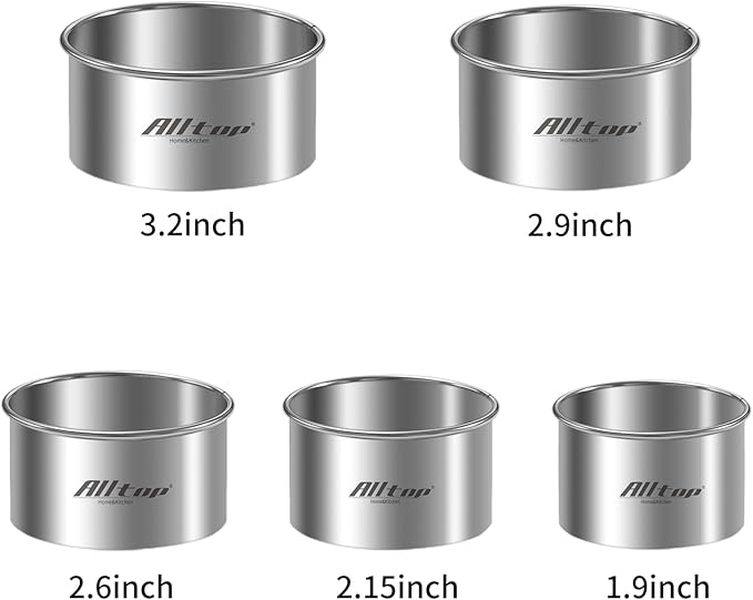 ALLTOP 5 Pcs Round Biscuit Cutter-Stainless Steel Baking Essential Tool - Image 4