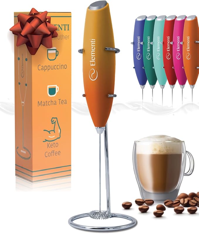 Elementi Milk Frother Wand & Drink Mixer by Elementi
