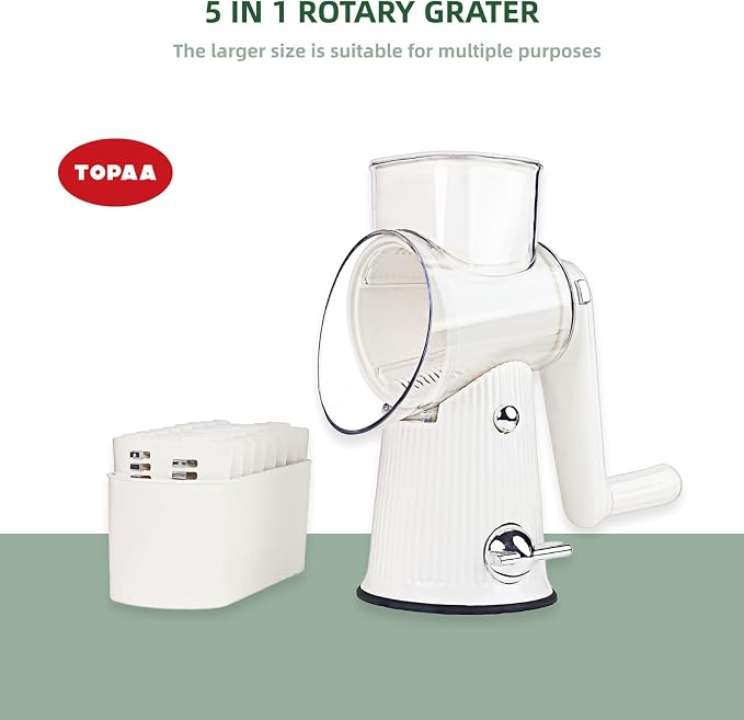 Rotary Cheese Grater with Handle - Image 4