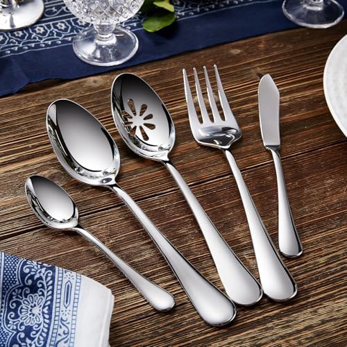 KEAWELL Premium Verona 20/45/65-Piece Silverware Set (65, Silver)