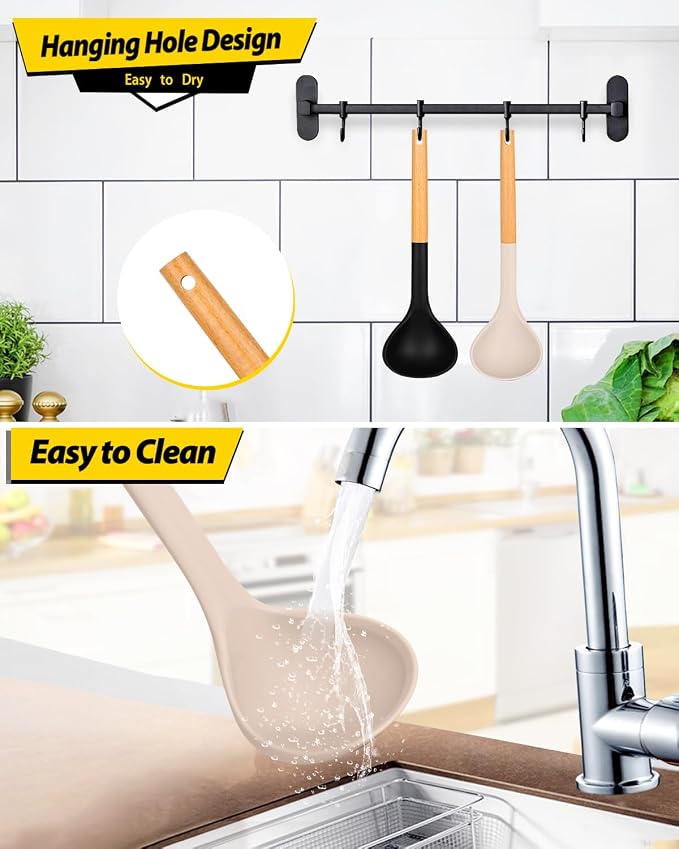 Pack of 2 Soup Ladle, Silicone Ladle Spoon - Image 6