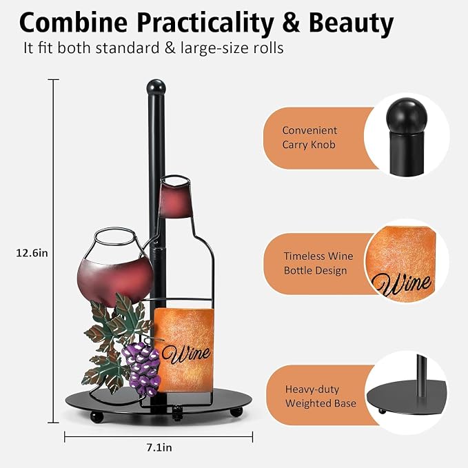 Wine Paper Towel Holder Countertop - Image 2