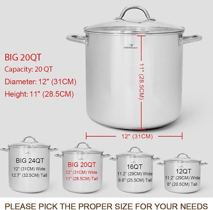 HOMICHEF Commercial Grade LARGE STOCK POT 20 Quart - Image 4