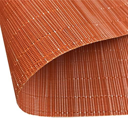 WAZAIGUR Placemats Set of 6 for Dining Table, 17.7" x 11.8", Orange
