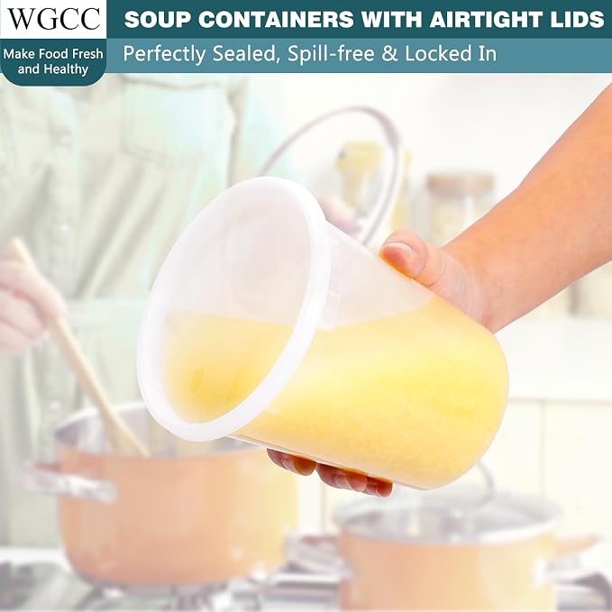 WGCC Deli Containers with Lids 48 Sets- Disposable Soup Containers with Lids - Image 3