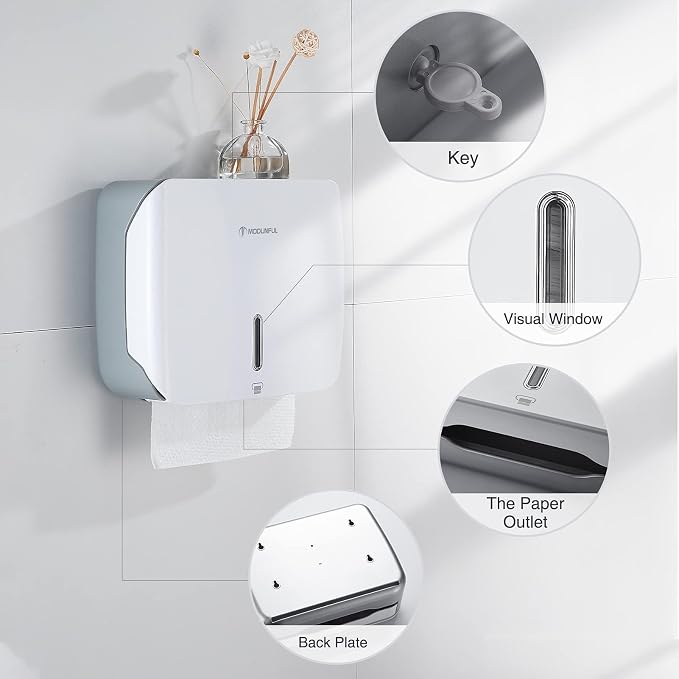 Paper Towel Dispenser Wall Mount: No Drill Adhesive Z-fold Multifold Paper - Image 6