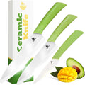 Ceramic Knife Set with Ergonomic Handle, Non-Reactive and Professional Chopping by VegItPro