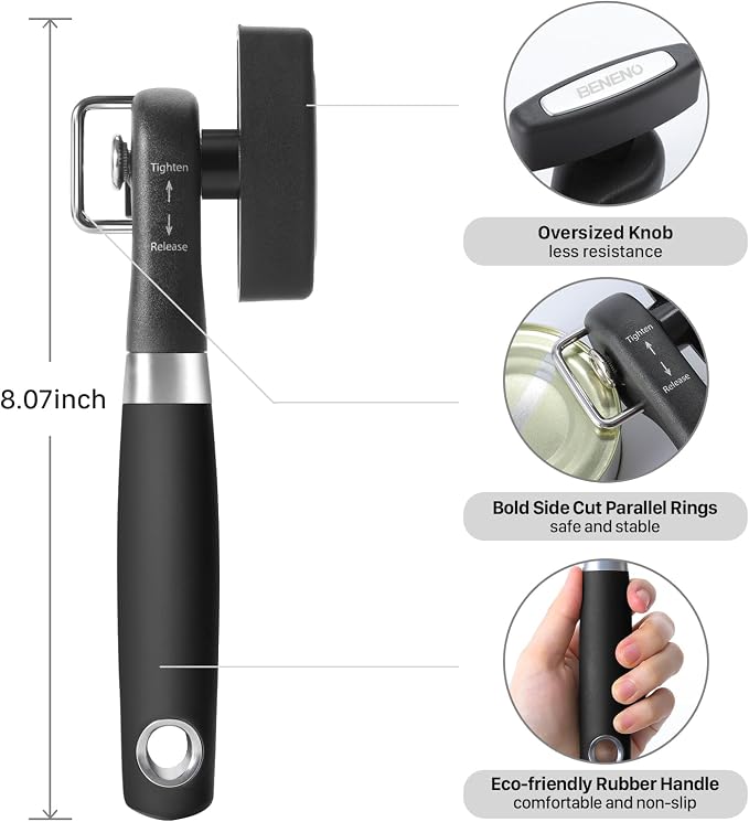 Beneno Can Opener, Manual Side Safe Cut Can Opener Smooth Edge - Image 2