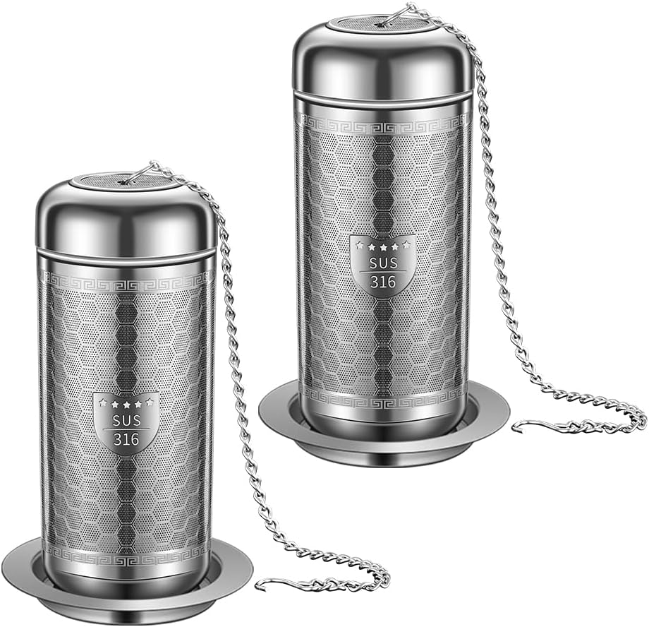 2 Pack Tea Infuser with Drip Tray, Extra Fine Mesh Tea Infusers for