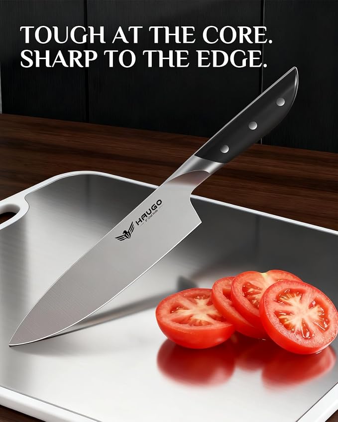 Kitchen Knife Set with Block: 14-Piece German Stainless Steel Full Tang - Image 4