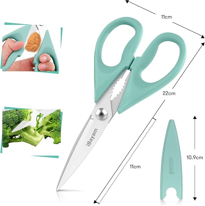 iBayam 1-Pack Kitchen Scissors All Purpose Kitchen Shears Heavy Duty 8.5" - Image 3