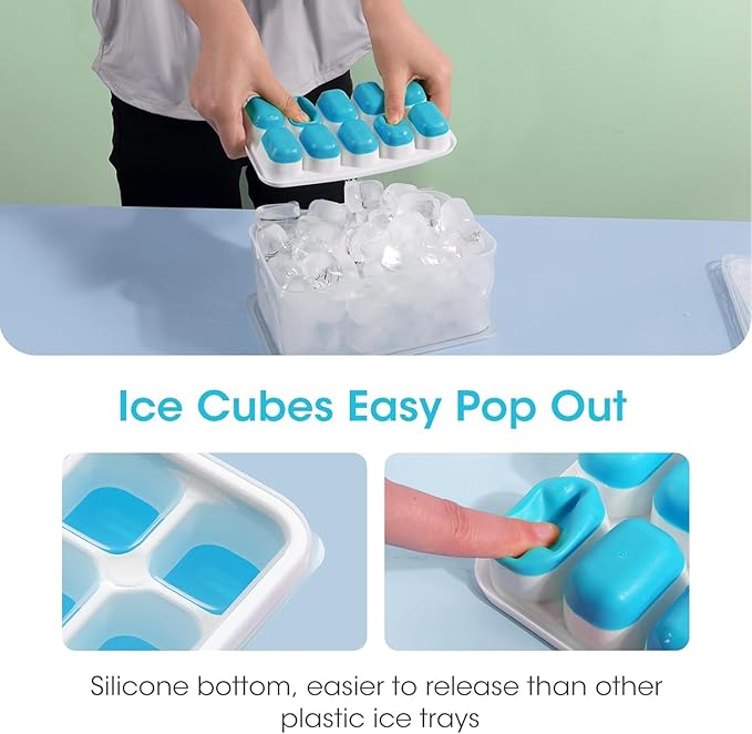 DOQAUS Ice Cube Tray with Lid and Bin - Image 5