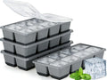 Large Ice Cube Trays with Lid, Jrisbo 2 Pack Stackable Silicone Ice Cube Molds by Jrisbo