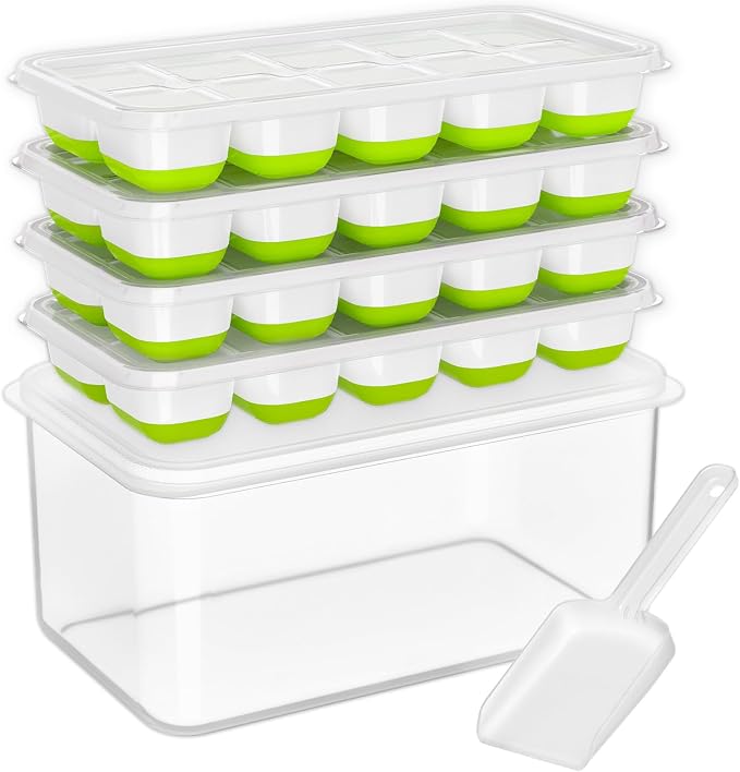 DOQAUS Ice Cube Tray with Lid and Bin by DOQAUS