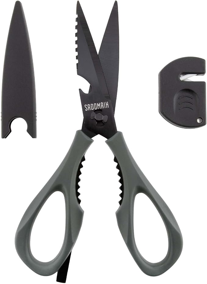 Kitchen Scissors All Purpose, Extra Sharp Kitchen Shears by SADOMAIN