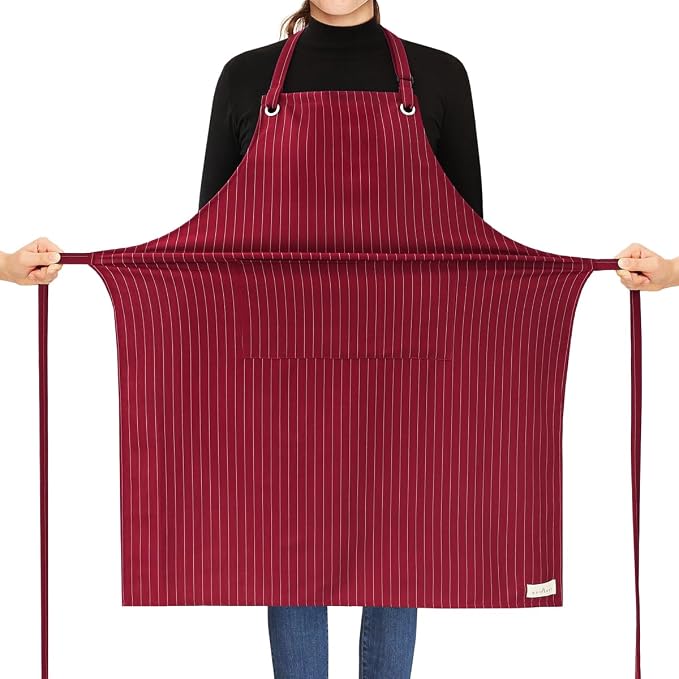 ROTANET Stripe Stretch Apron for Men Women Chef Big and Tall Large Striped by ROTANET