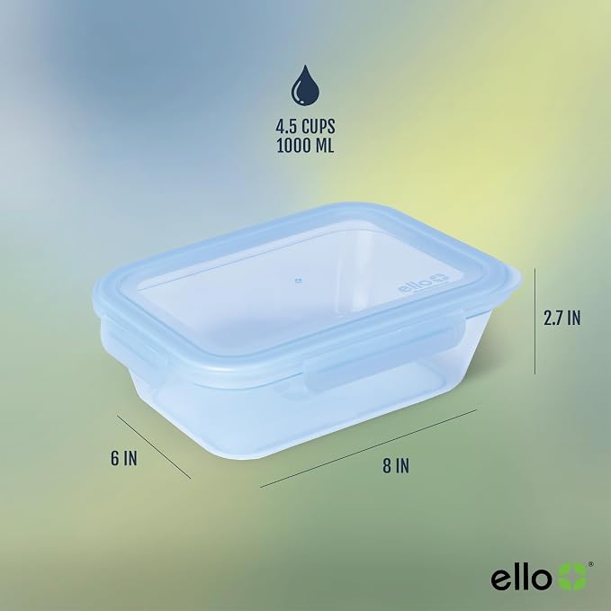 Ello Snap & Nest 10-Piece 4.5 Cup Plastic Meal Prep Set, Reusable Food - Image 7