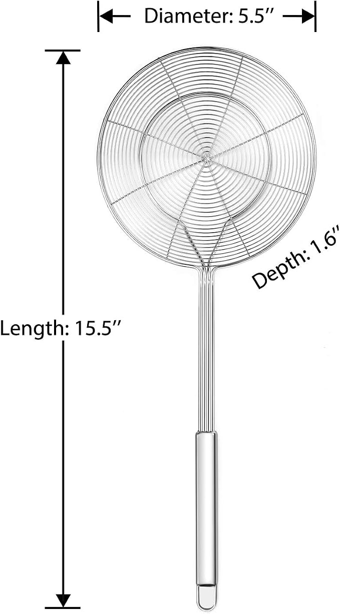 Hiware Solid Stainless Steel Spider Strainer Skimmer Ladle - Image 2