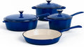 DishDelight 7 Pcs Enameled Cast Iron Pots and Pans Set, Induction Enamel Coated by DishDelight