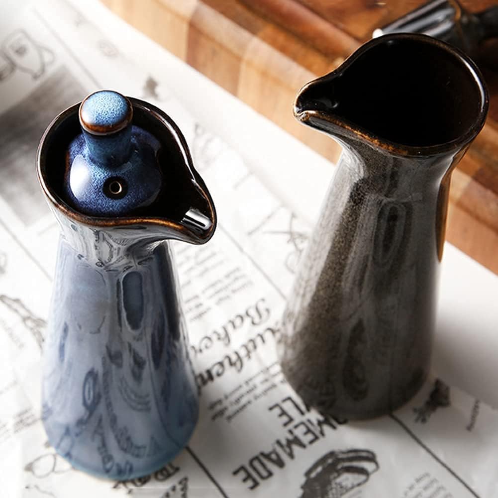 Small Ceramic Olive Oil Dispenser Bottle for Storage Of Oil, Vinegar
