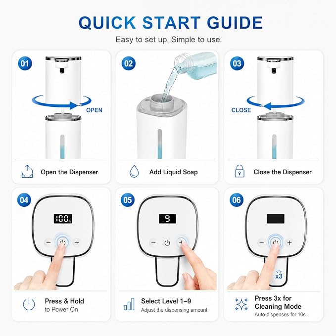 Automatic Liquid Soap Dispenser, 9 Adjustable Levels, 380ml/12.8oz, Touchless - Image 9