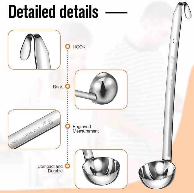 Cunhill 5 Pcs Soup Ladles Stainless Steel Serving Ladles - Image 4