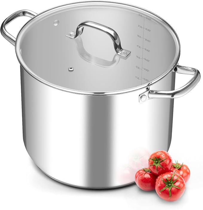 Leonyo Stainless Steel Stock Pot, 24QT Large Pot by Leonyo
