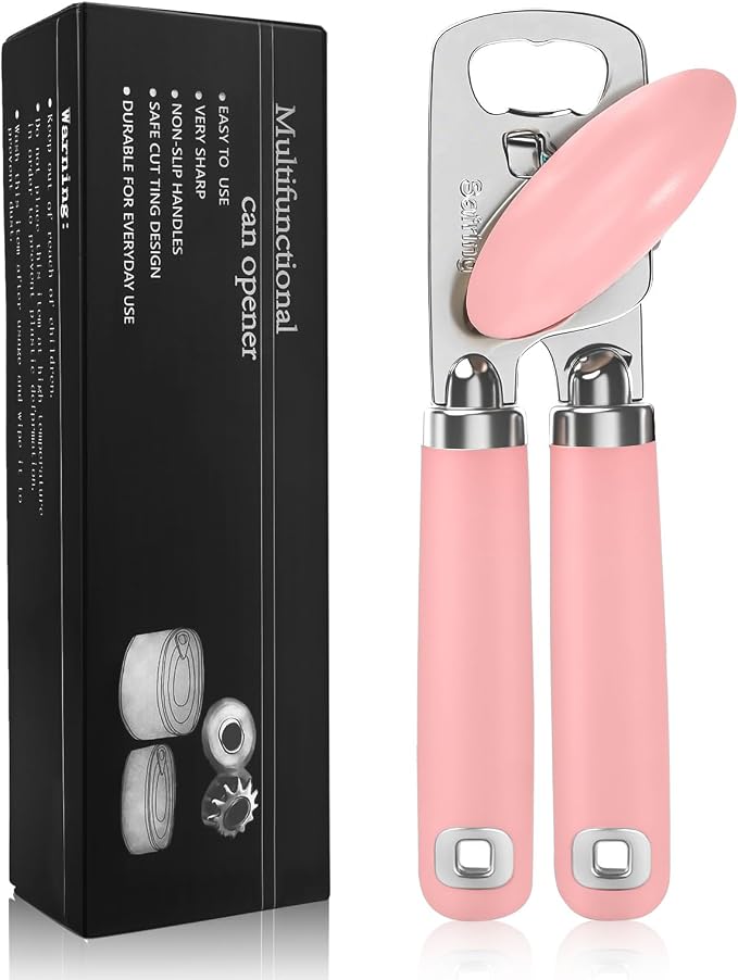 Safring Can Opener Manual, Heavy Duty Stainless Steel Smooth Edge Can Openers by Safring
