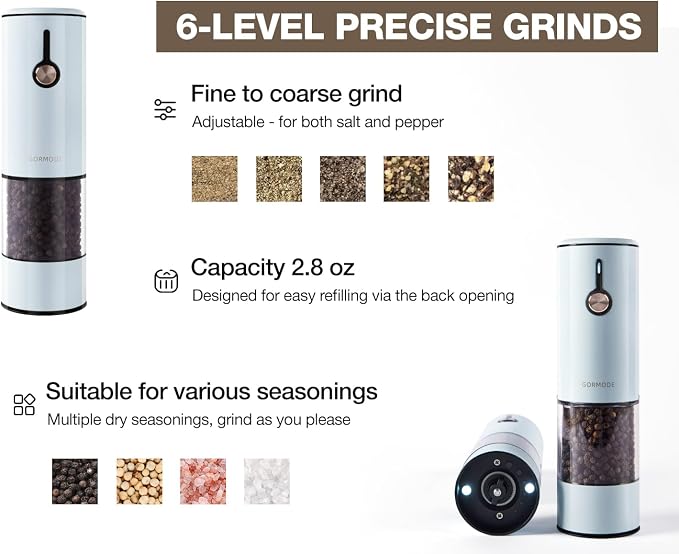 Electric Pepper Grinder and Salt Mill Set - Image 4