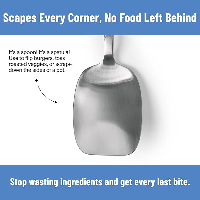 Misen Scraper Chef Spoon – Stainless Steel Cooking Spoon and Spatula Hybrid - Image 4