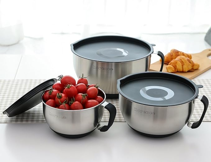 Rorence Stainless Steel Non-Slip Mixing Bowls - Image 4