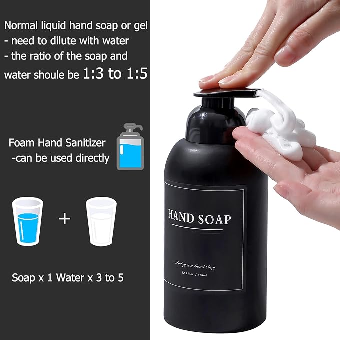 rejomiik 2 Pack Foaming Thick Glass Foam Hand Soap Dispenser - Image 3