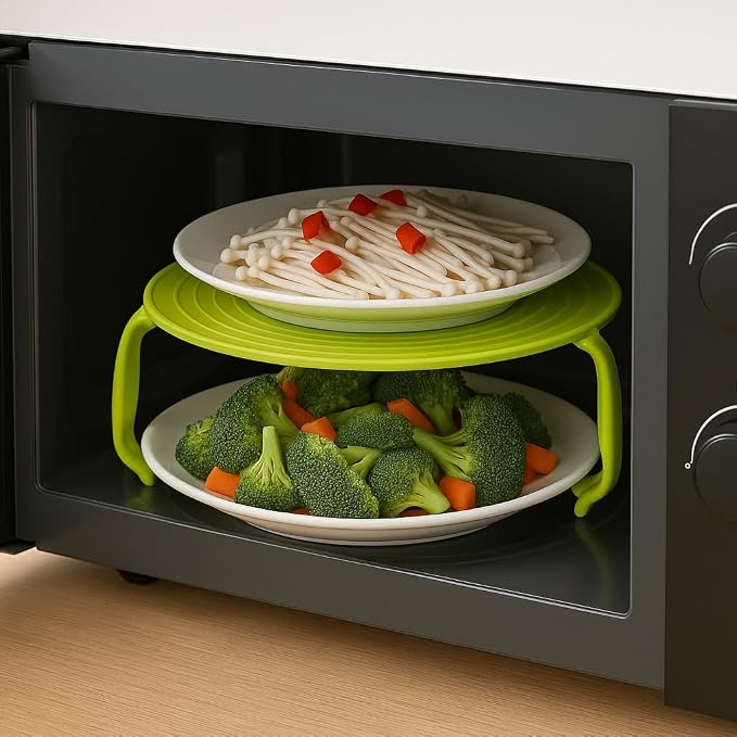 Microwave Multipurpose 4 in 1 Tray Stand Rack Splatter Guard Carry Tray - Image 3
