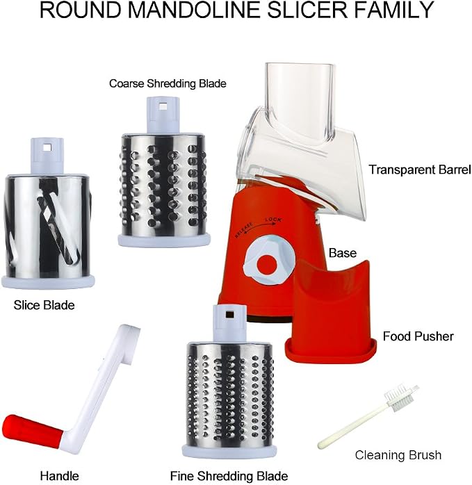Cambom Rotary Cheese Grater Hand Crank Cheese Shredder - Image 8