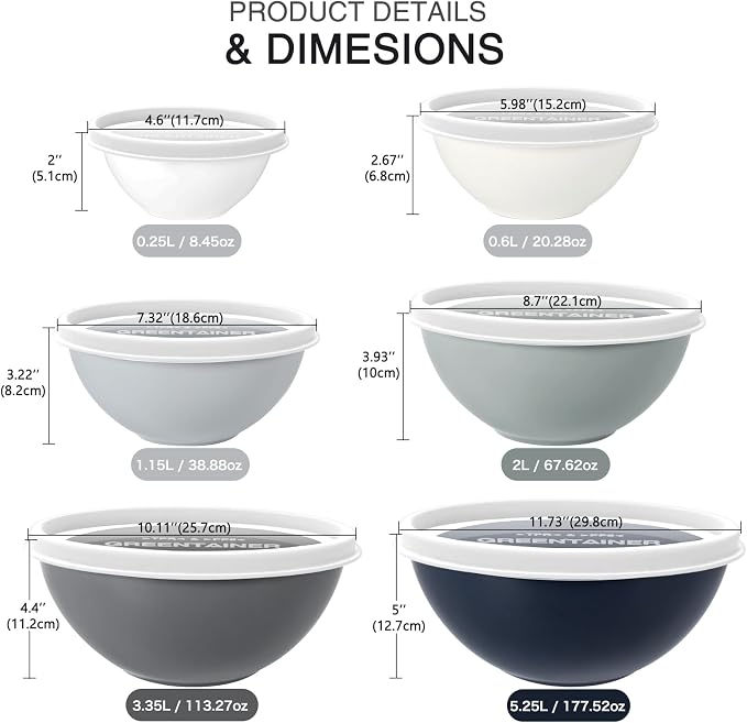 Greentainer Plastic Mixing Bowls - Image 7
