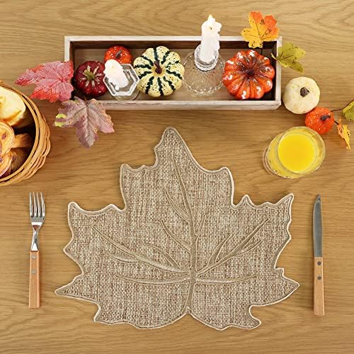 Feuille Fall Placemats Set of 4 – Leaf Placemats for Thanksgiving