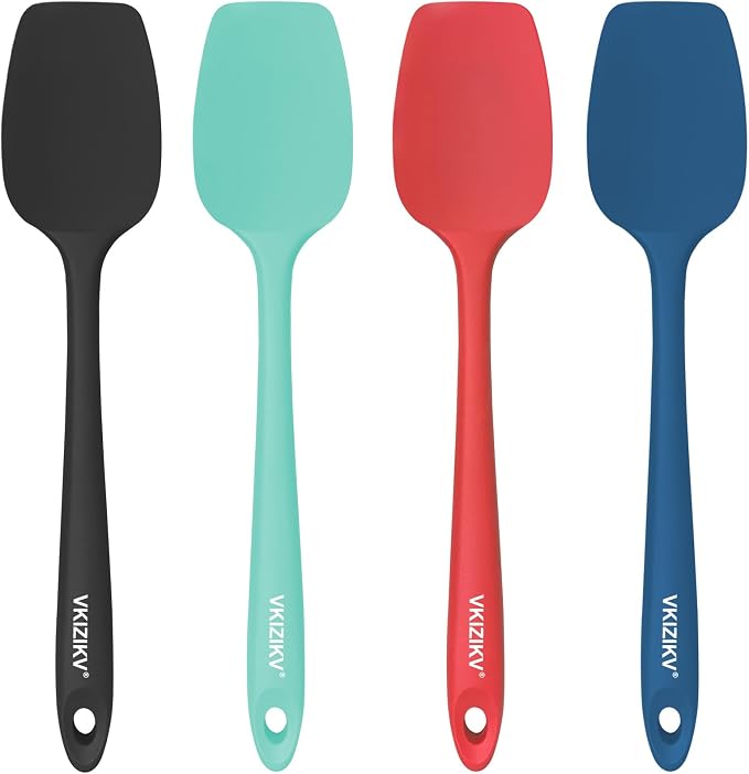 4 Pcs Silicone Spoon Spatula Set, 11.4 In, Food Grade Rubber Spatulas by Unknown