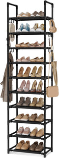 VTRIN 10 Tiers Tall Shoe Rack Holds 20-25 Pairs of Shoes Sturdy Vertical Shoe by VTRIN