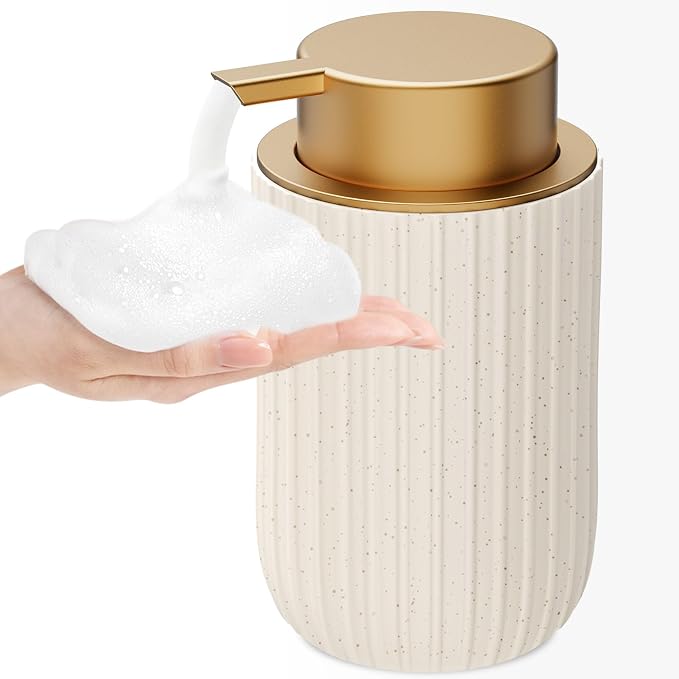 Ceramic Foaming Soap Dispenser, 12 oz Bathroom Foam Hand Soap Dispenser by Dlirho