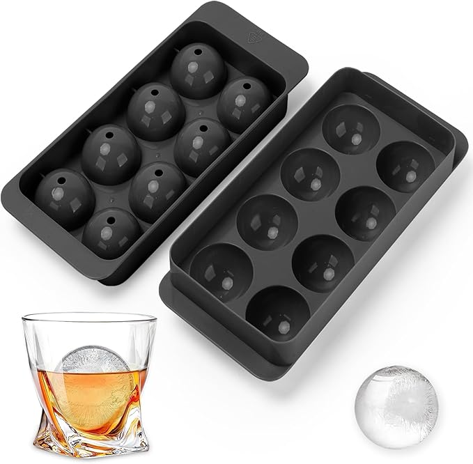 Round Ice Cube Mold, 1.8 INCH x 8, Ice Ball Maker Mold | Round Ice Cube Trays by Aibirui