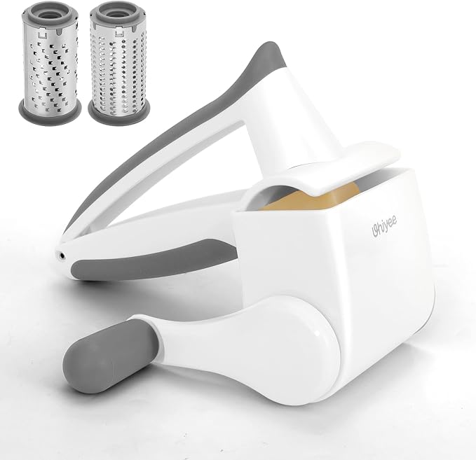 UHIYEE Patented Rotary Parmesan Cheese Grater, Hand Crank Cheese Shredder by UHIYEE