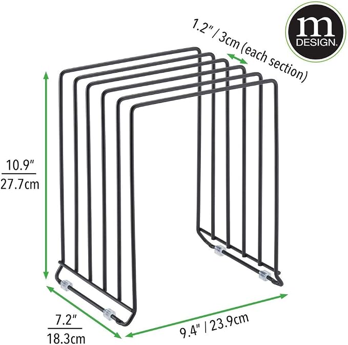 mDesign Pot Lid and Pan Rack — Metal Wire Rack - Image 6