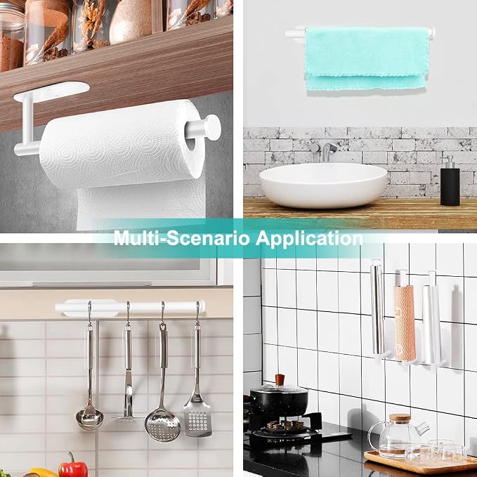 MGahyi Paper Towel Holder Wall Mount, Self Adhesive Or Drilling Paper Towel - Image 7