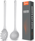 Silicone Spaghetti Spoon&Soup Ladle Cooking Utensils Set of 2, No Scratch by TesQita