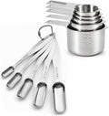 FANGSUN Stainless Steel Measuring Cups and Spoons Set of 10, Stainless Steel by FANGSUN