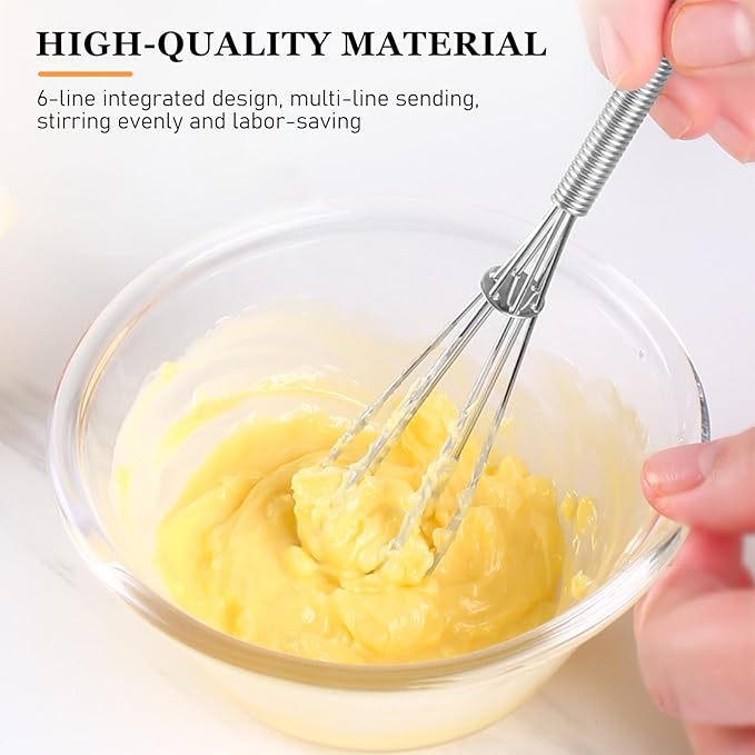 NileHome Mini Whisks Stainless Steel Whisk Set 5" 7" 7"Kitchen Small Wisk - Image 4
