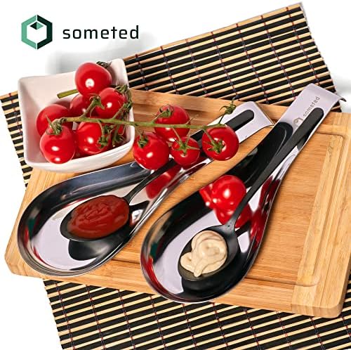 Stainless Steel Spoon Rest-Spatula Ladle Holder Set of 2 Stainless
